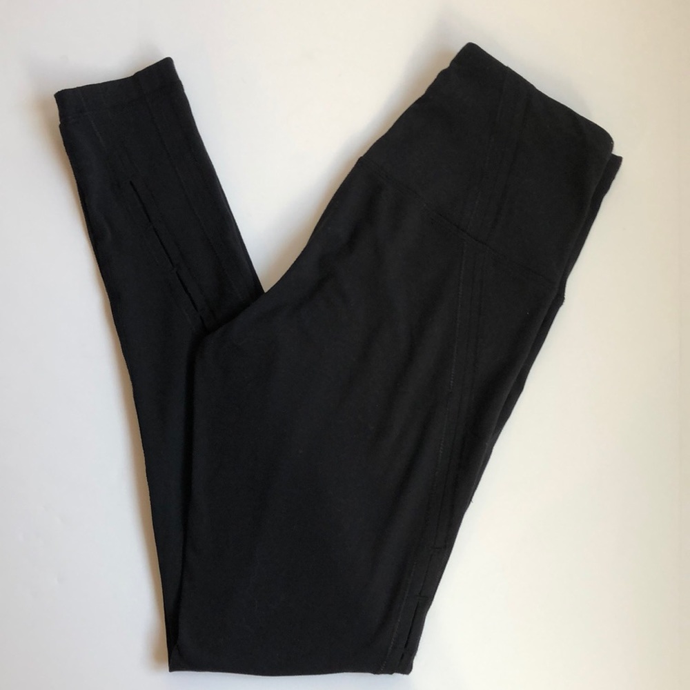 Yogalicious high waist peek-a-boo slit black leggings size XS